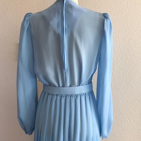 VINTAGE ILGWU BLUE WOMEN DRESS SIZE 12 - Picture 13 of 16